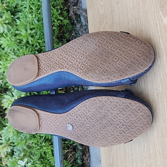 Tory BurchTory Burch Navy Blue Lizard Embossed Leather Ballet Flats Size 7.5 - Picture 7 of 11